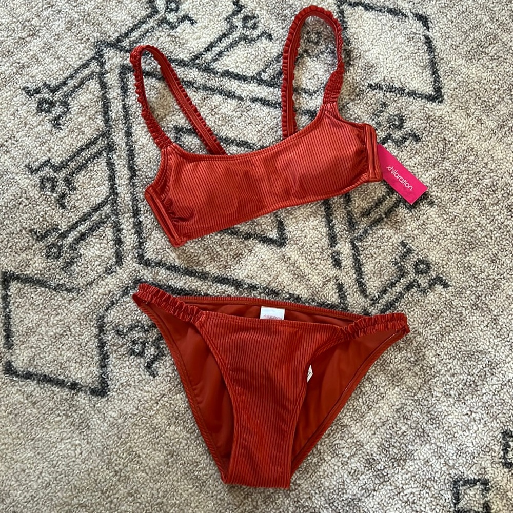 Xhilaration Ribbed Swimsuit Bikini 2 piece